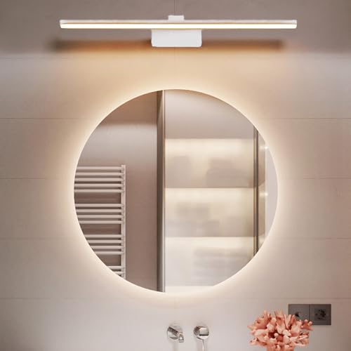 Apliques de pared LED 80cm en aluminio blanco con rotación de 180 y luz cálida moderna