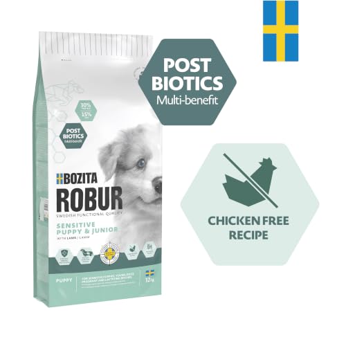 Bozita ROBUR Sensitive Grain Free Puppy Lamm 3kg - Welpenfutter ohne Getreide, mit Lamm und Postbiotika