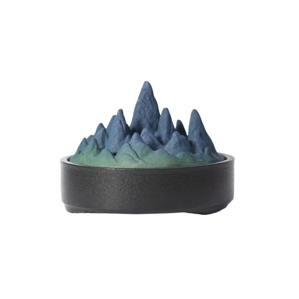 censer Ceramic Incense Burner With Lid Indoor/Outdoor Holder For Meditation Yoga Spa Room Decor(Black)