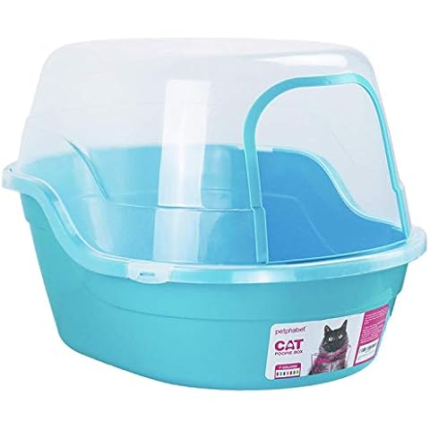 Petphabet litter tray Cat Litter Tray/cat litter box Toilet box XXL, 63x48x43cm, Jumbo Hooded Cat Litter Tray with lid Extral Large Litter tray enclosed Pet litterbox Teal Cover
