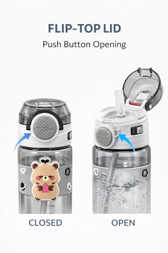 Image of Vasukie 750ml Sipper Water Bottle for Adults & Kids | Leak-Proof, BPA-Free & Food Grade | Durable, Easy-to-Carry Bottle for School, Office & Picnic (PushCap Bottle)