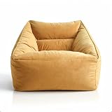 Aiire Sillón Puff con Relleno Incluido - Moderno Puf Salon, Dormitorio y Habitación Juvenil - Funda en Terciopelo Persa Desenfundable y Lavable - Bean Bag Infantil para Niños [70x70x60]