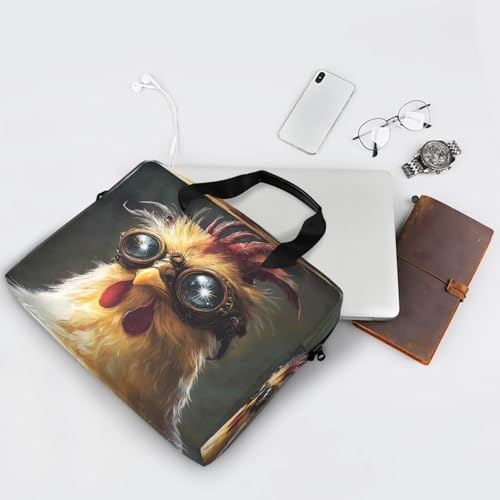 Maletín laptop vintage con diseño de cabeza de pollo miniatura 6