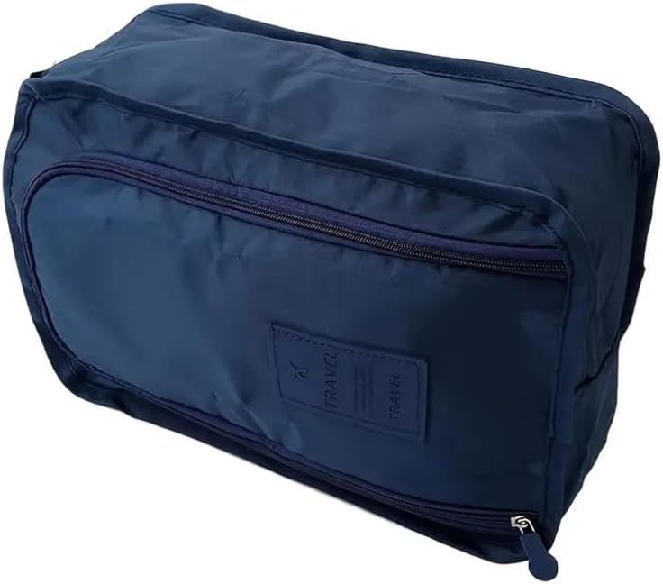 Travel Shoe Bags, Foldable Waterproof Shoe Pouches Organizer-Double Layer (4 pack) (Blue)