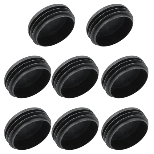 OAAO 8 Embouts Ronds en Plastique, Modèle Noir De 50 Mm De Diamètre, Conception Antidérapante Et Résistante À l'usure, Housse De Protection pour Repose-Pieds De Meubles, Cadres De Lit.