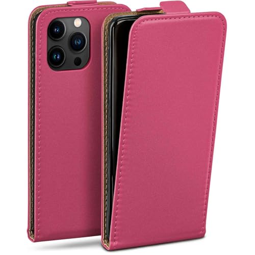 Protection 360 iPhone 15 Pro Max moex avec film ecran et rabat cuir rose