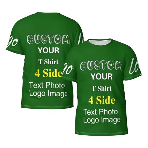 Personalized T Shirts for Men Custom T Shirts Design Your Own 4 Side Custom Shirt Add Your Text Photo Custom T Shirts