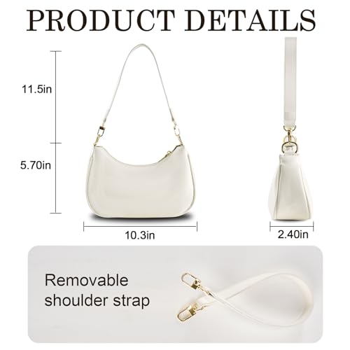 Image of Shoulder Bags for Women Leather Cute Hobo Tote Handbag Under the Arm Purses Mini Clutch Purse with Zipper Closure