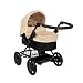 Joie Junior Cherish Dolls Pram | Stone & Black, Adjustable Handle & Hood, Fold Flat Design, Includes Matching Changing Bag, Removable Apron & Under Seat Storage | Toy Pram for Kids Role Play | 3+
