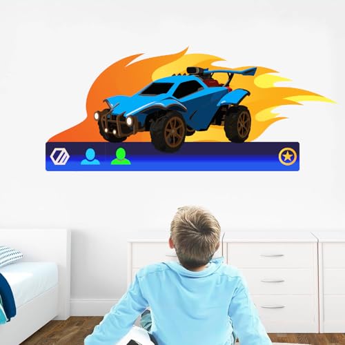 Rocket Battle Soccer League Car Wall Decal – Customizable Name – Boys Room Decor – Game Kids Wall Art – MOTIVODECORSPACES