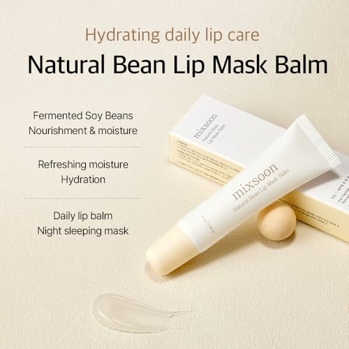 mixsoon Natural Bean Lip Mask Balm - Moisturizing and Softening Lip Care, Fermented Bean and Shea Butter, Vegan Formula for Smooth, Hydrated Lips 11g / 0.37 fl. oz. Korean Glass Skin Care - Image 3