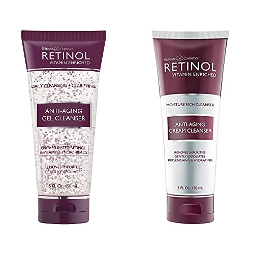 Retinol Anti-Aging Gel Cleanser – Gently Cleans Impurities From Pores & Exfoliates For Soft, Smooth Skin Anti-Aging Cream Cleanser – Daily Deep Cleansing Facial Wash Exfoliates To Improve #TOP11