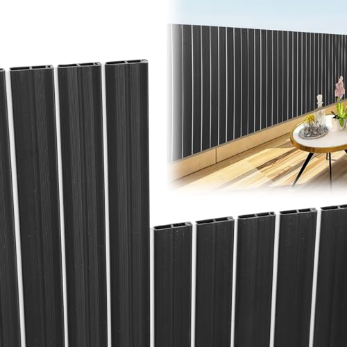 Fiqops Sichtschutz Balkon 100x1000cm, 2025 Neu PVC Sichtschutzmatte,Sichtschutzzaun Auszug,Sichtschutz Zaun Gris,Windschutz und Wasserdicht,UV-beständig,Doppelte Verstärkung Garten Sichtschutz