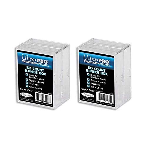 Ultra Pro 2-Piece Clear Card Storage Box, Holds 50 Standard Cards, 2 Boxes per Pack, 4-Boxes Total