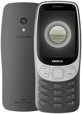 Nokia 3210 4G | All-New Classic Keypad Phone with Dual SIM, YouTube, Rear Camera, Wireless FM Radio, MP3 Player, Bluetooth & USB Type C | 1 Year Replacement Guarantee | Grunge Black