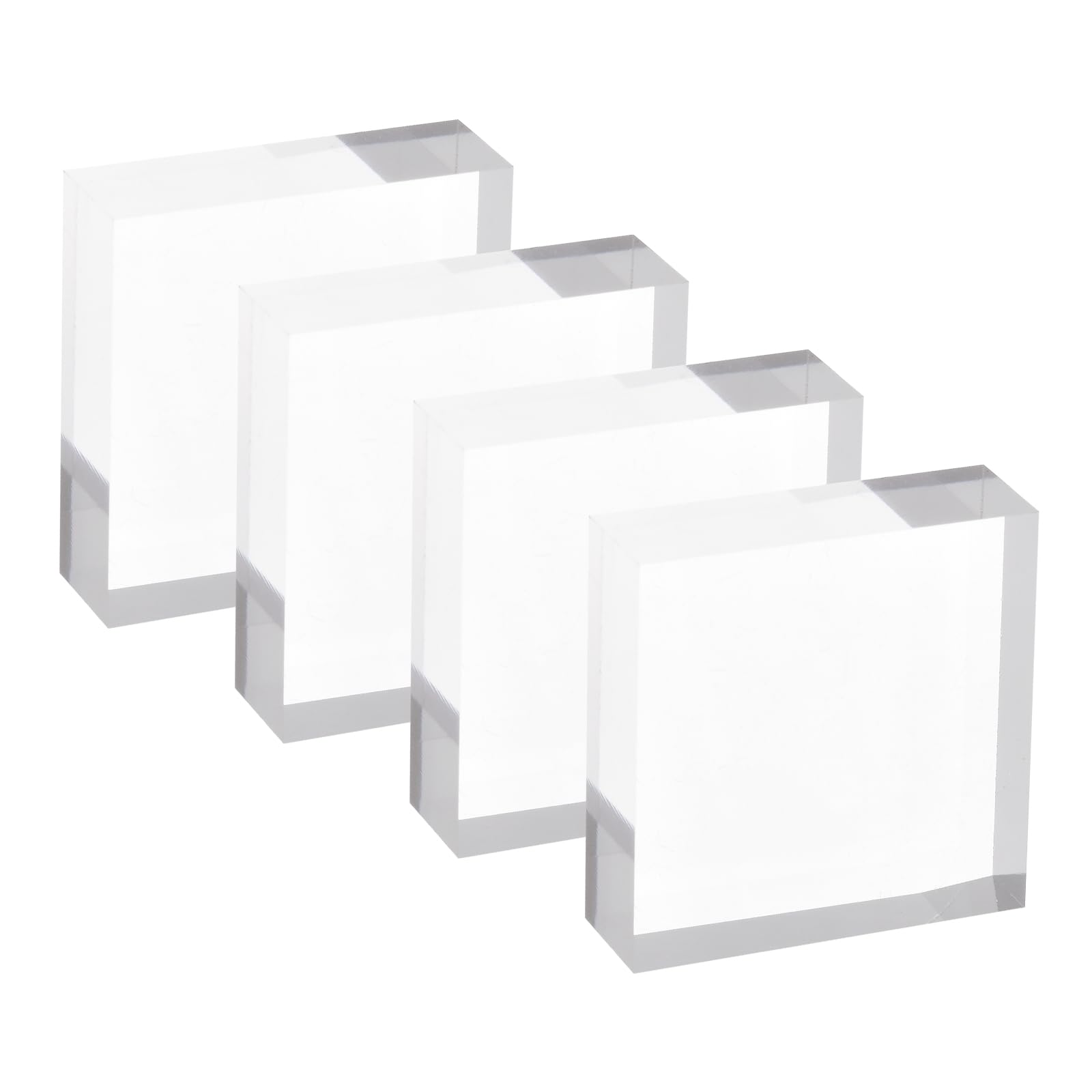 PATIKIL Acrylic Stamp Block, 4 Pack Clear Stamping Block Decorative Mounting Blocks Set Rectangle for Wedding Flat Lay Photography Props Scrapbooking DIY Crafts Cards Making, 1.2" x 1.2"