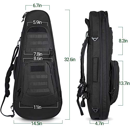 HUNTSEN Tactical Rifle Bag Backpack 30\" Padded Firearm Case Soft Gun Case for Hunting Shooting Range