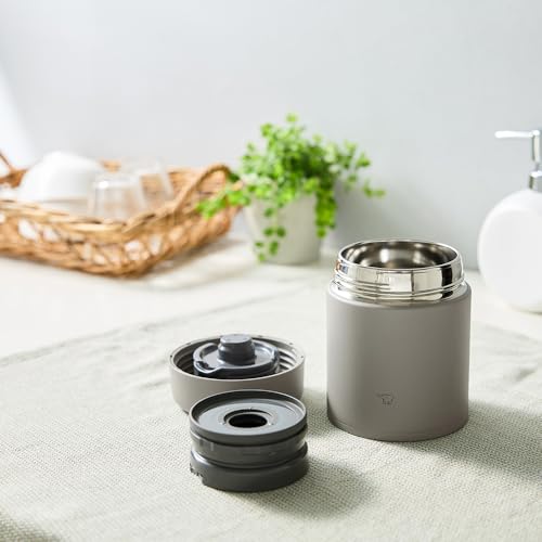 Image of Zojiri SW-LA30-HM Soup Jar, 10.1 fl oz (300 ml), Soup Bowl Size, Delicious Hot & Cold Retention, Dishwasher Safe, Easy to Clean, Seamless Lunch, Wide Mouth, Cloud Gray