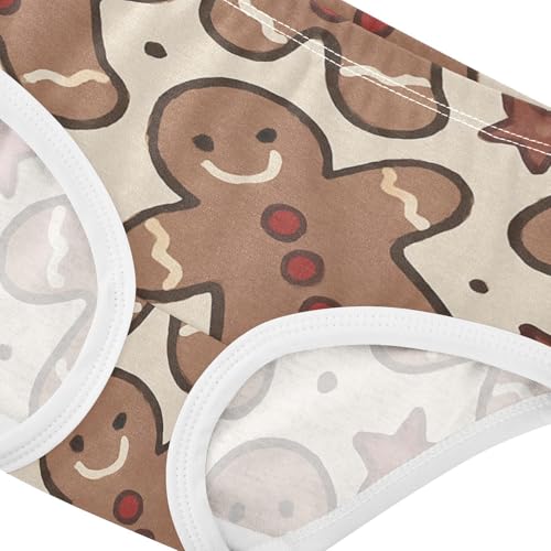 Breathable Girls' Panties Breathable Underwear for Young Girls Gingerbread Men in Sizes 2T,3T, 4T, 5T, 6Y and 8Y4