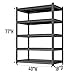 Notmise Metal Garage Shelving Unit, Heavy Duty 5-Tier Adjustable Storage Rack, Steel Shelving,3000 lbs Capacity, Industrial Shelves for Heavy Tools and Equipment (5-Tier 77.4