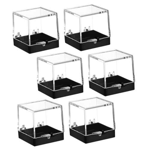 Image of Transparent Mineral Specimen Display Box Clear Cube Case 1.38 Inch Small Rock Crystal Storage Protective Container for Science Education and Collection
