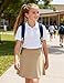 KEREDA Girls Uniform Skirts with Undershorts Casual High Waist Stretchy A-Line Skirts Soft Skorts Fashion Clothes Khaki 7-8 Years