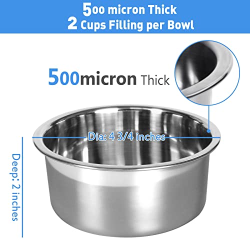Kennel Water Bowl, 2 Packs No Spill Hanging Cage Crate Bowl for Cat, Small Dog Feeder -2 Cups / 1 Pint Kennel Water Bowl, 2 Packs No Spill Hanging Cage Crate Bowl for Cat, Small Dog Feeder -2 Cups / 1 Pint