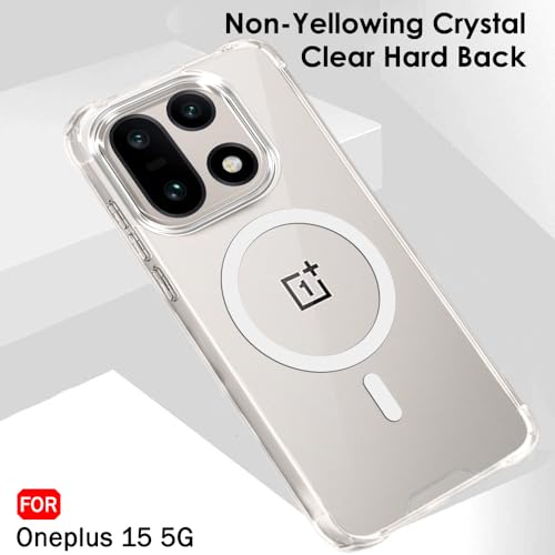 Image of TheGiftKart Crystal Clear Back Cover Case for OnePlus 15 5G | 360 Degree Protection | Shock Proof Design | Transparent Back Cover Case for OnePlus 15 5G (PC & TPU, Transparent Bumper)