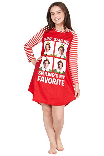 Elf The Movie Will Farrell Santa Holiday Christmas Fleece Raglan Nightgown Sleepshirt Pajama