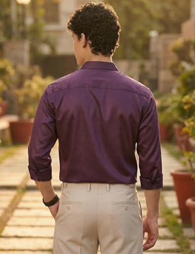 Image of IndoPrimo Men's Stylish Satin Shirt for Party, Formal, Daily and Casual Wear Full Sleeve Shirt for Mens - Trio
