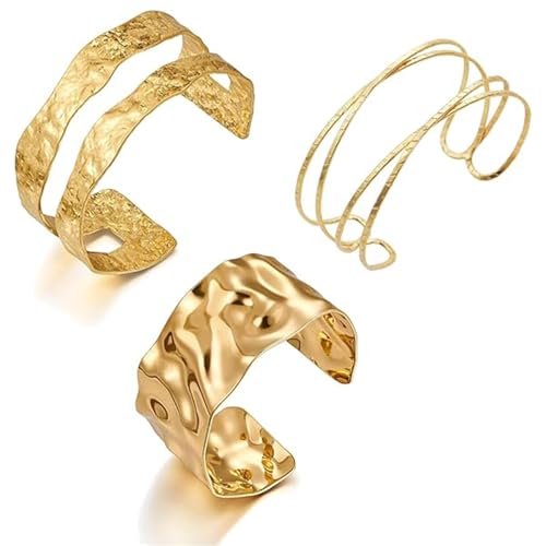 fufupaw 3 Stück Oberarmreif Gold, C-Form Armreif Set, Italienisches Charm Schmuck Set, Elegante Oberarmreifen Für Besondere Anlässe, Alltag Und Geschenkideen, Armreif Gold fufupaw 3 Stück Oberarmreif Gold, C-Form Armreif Set, Italienisches Charm Schmuck Set, Elegante Oberarmreifen Für Besondere Anlässe, Alltag Und Geschenkideen, Armreif Gold