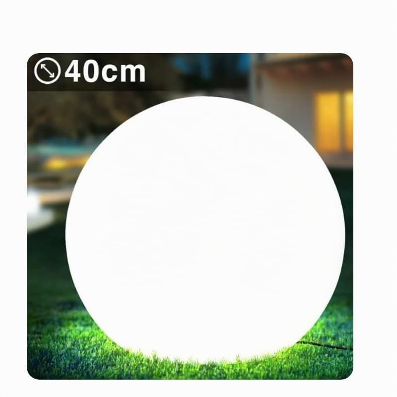 UNIVERSO LAMPADA A SFERA BIANCA DA GIARDINO 40CM CON ATTACCO E27 MAX 25W DA INTERNO ED ESTERNO IP65