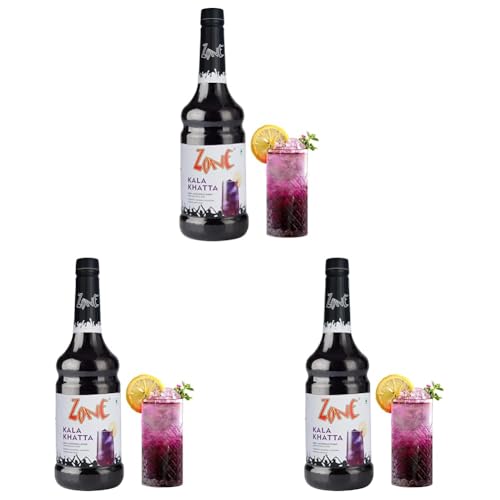 Image of Zone Flavoured Syrups 1000ml - Premium Cafe-Style Syrups for Mocktails, Cocktails, Milkshakes, Coffees, Iced Teas, Sodas & Desserts | Perfect for Home Use, Small Cafes, Bars & Gifting (kala khatta)