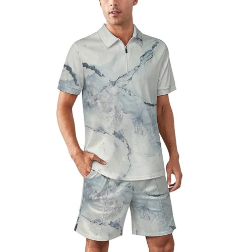 Combinaison de sport avec fermeture éclair motif marbre blanc ensemble vêtement femme