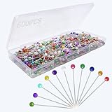 600PCS Sewing Pins Straight Pin for Fabric, Pearlized Ball Head Quilting Pins Long 1.5inch, Multicolor Corsage...