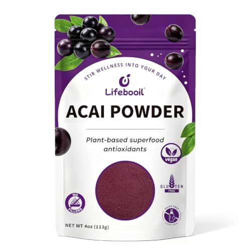 Lifebooil Acai Berry Powder, Freeze Dried, 4oz