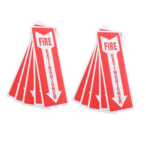 MINAOLULUS 10個 消火器ステッカー 粘着式 消火器標識ラベル 耐久性あり オフィス 店舗 飲食店用 火災 促進用 見やすいと鮮明カラー