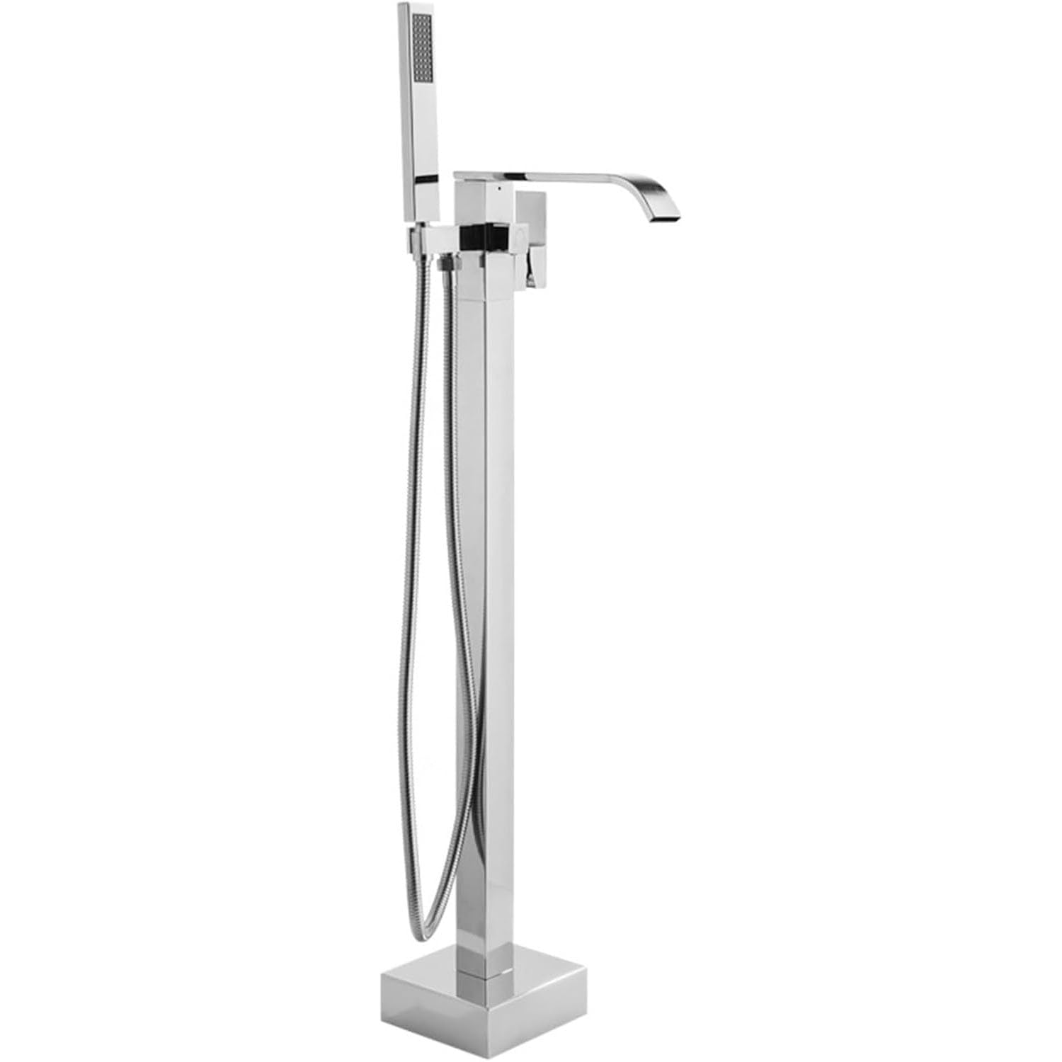 KUNYOS Bathtub Faucet Waterfall Freestanding Bathtub Faucet 360° Rotatable Floor Faucet Tub Faucet Waterfall Single Lever Faucet Shower