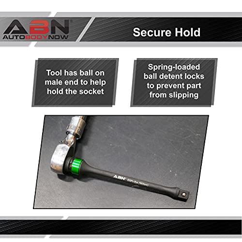 Abn 1/2In Drive 8In Long Torque Socket Extension Bar, 65 Ft/Lb Cr-Mo With Green Color-Coded Aluminum Ring #TOP4