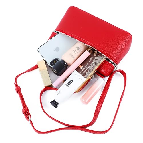 Image of Rejolly Small Crossbody Bag for Women Leather Top-Handle Pouch Purse Shoulder Handbag