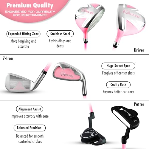 Kids Golf Club Set with Stand Bag for Toddlers 34–38 Inches