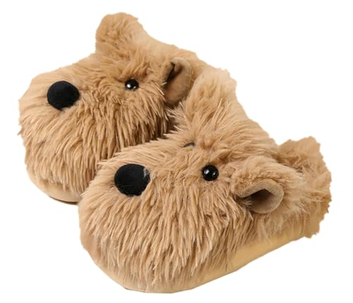 House Slippers for Women Fuzzy Dog Slippers Cute Animal Fluffy Furry Women's Warm Winter Slipper Indoor 2025