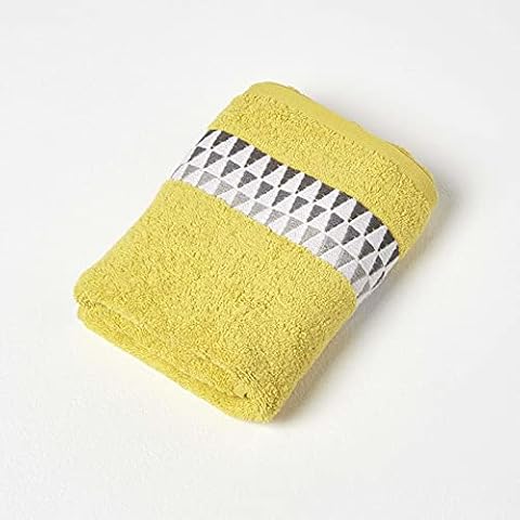 HOMESCAPES Geometric Pattern Ochre Hand Towel Cover