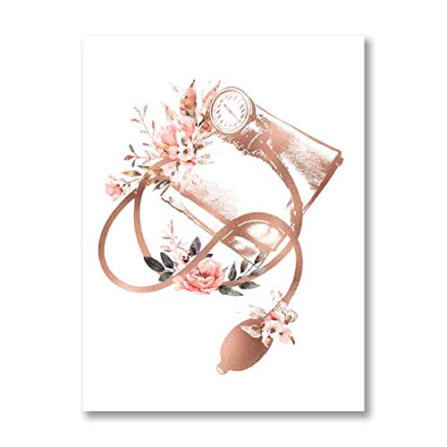 Affiche fleurs médicales et cœur abstrait pour déco salon - 4