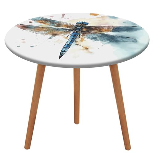 Nappe ronde élastique 130 cm libellule aquarelle imperméable - 2