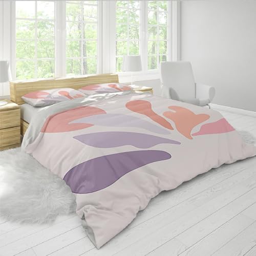 Ensemble housse de couette 260x220 cm style artistique aux finitions haut de gamme