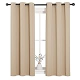 NICETOWN Room Darkening Draperies Window Curtain Panels, Thermal Insulated Grommet Room Darkening Curtains for Bedroom (Biscotti Beige, 2 Panels, W34 x L54 -inch)