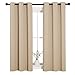 NICETOWN Room Darkening Draperies Window Curtain Panels, Thermal Insulated Grommet Room Darkening Curtains for Bedroom (Biscotti Beige, 2 Panels, W34 x L54 -inch)