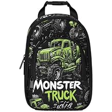 Kids Lunch Box for Boys - Monster Car Trucks Insulated Lunch Bag for Girls - Reusable Waterproof Leakproof Lunchbox Small Cooler Tote Bag Snack Bag for Picnic School Daycare