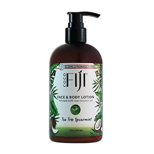 Coco Fiji Face & Body Lotion Infused With Coconut Oil | Lotion for Dry Skin | Moisturizer Face Cream & Massage Lotion for Women & Men | Tea Tree Spearmint 12 oz, Pack of 1